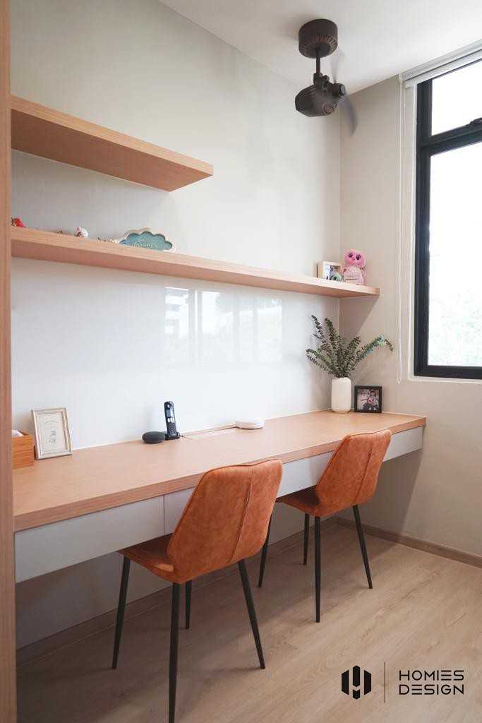Minimalist Study with Chandelier and Lighting