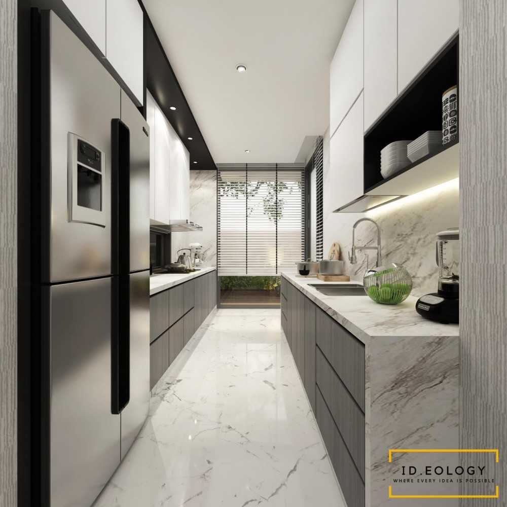Contemporary Kitchen with Countertop and Homogeneous Tiles