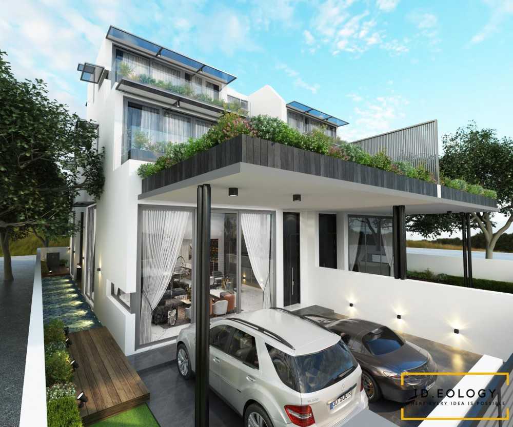 Contemporary Courtyard with Homogeneous Tiles and Herringbone Tiling