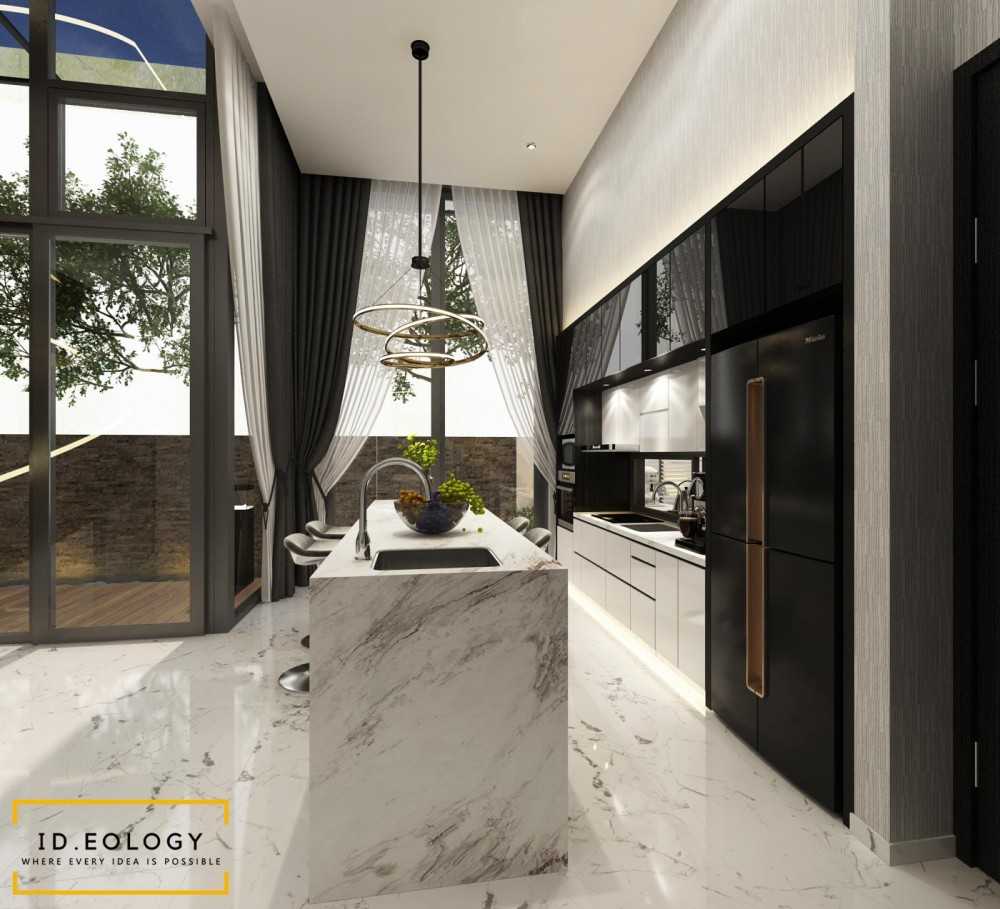 Contemporary Home Bar with Countertop and Kitchen Island