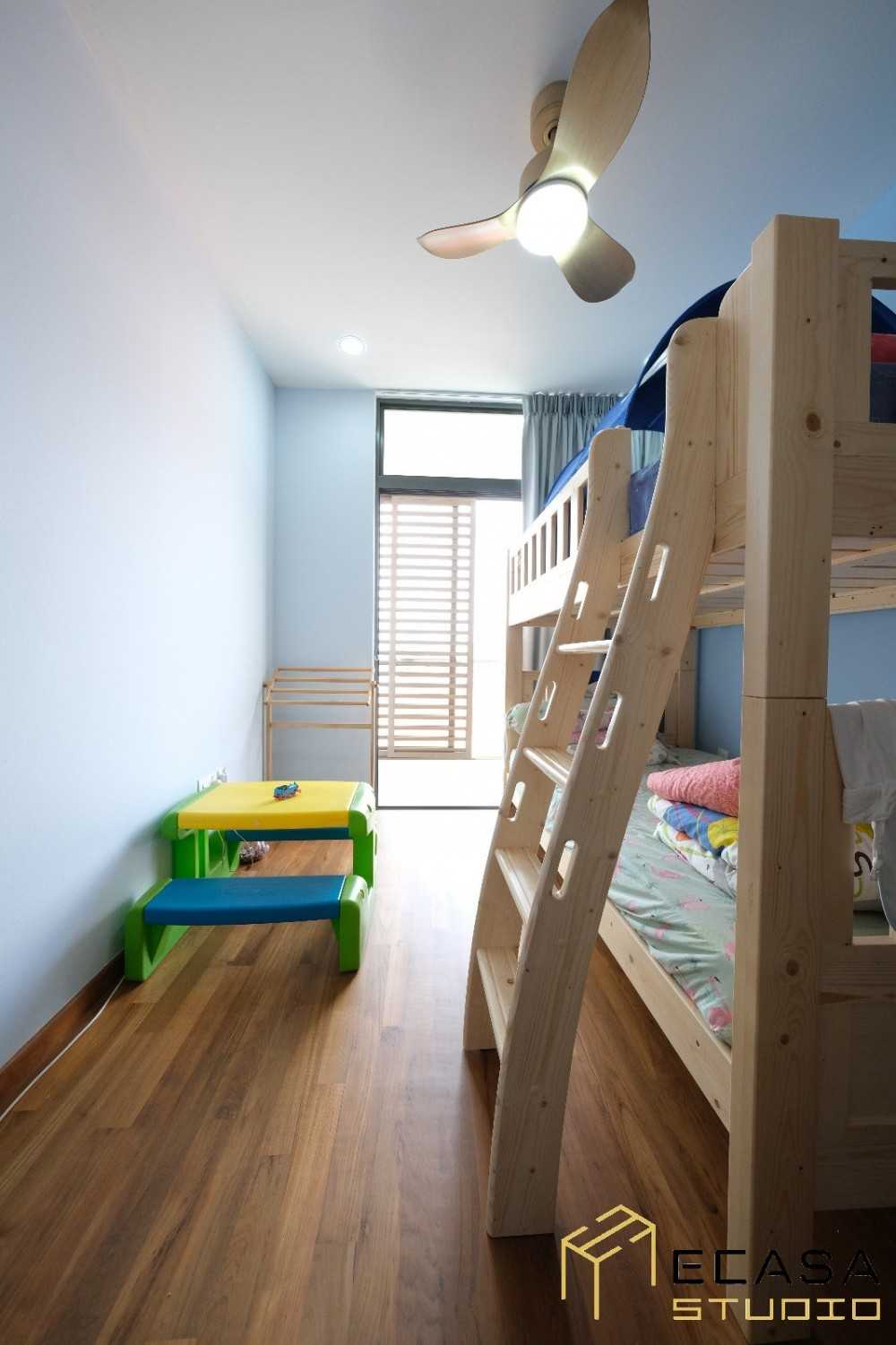 Scandinavian Kids Room with Toys and Bed