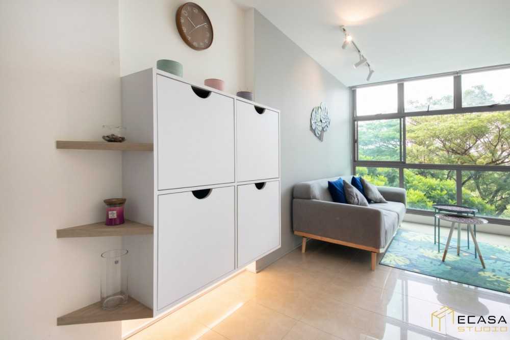Scandinavian Foyer with Artwork and Console Table