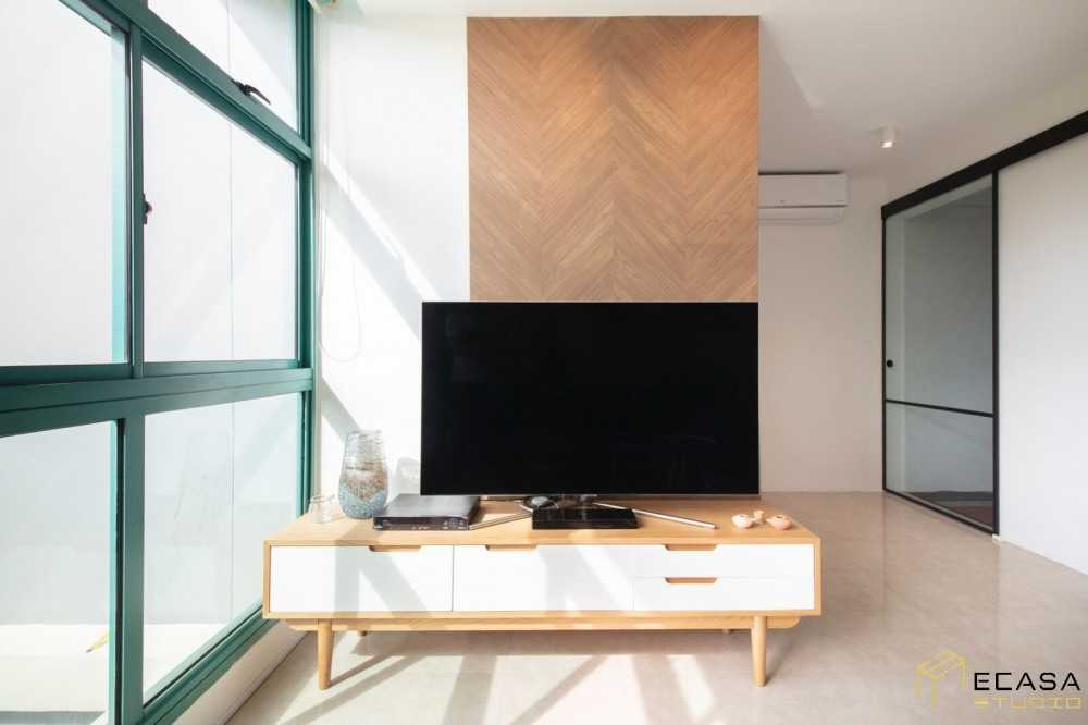 Scandinavian Living Room with TV Console and TV