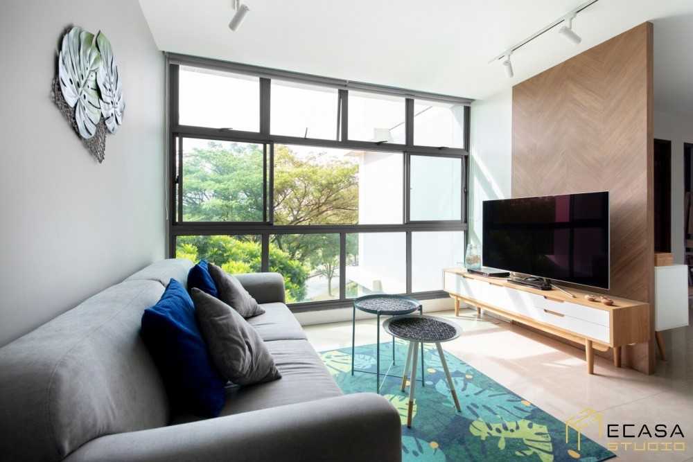Scandinavian Living Room with Sofa and TV