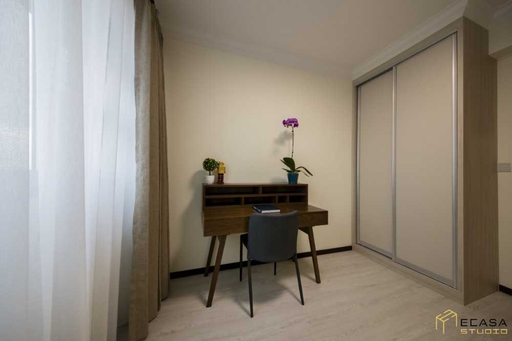 Modern Study with Desk Chairs and Bookcases