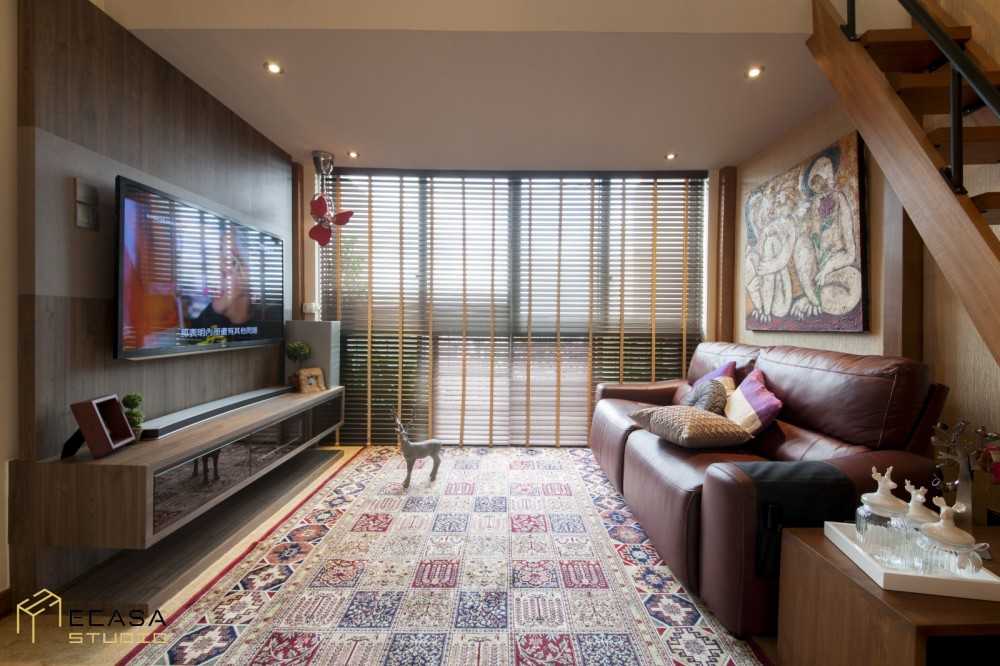 Industrial Living Room with Sofa and TV