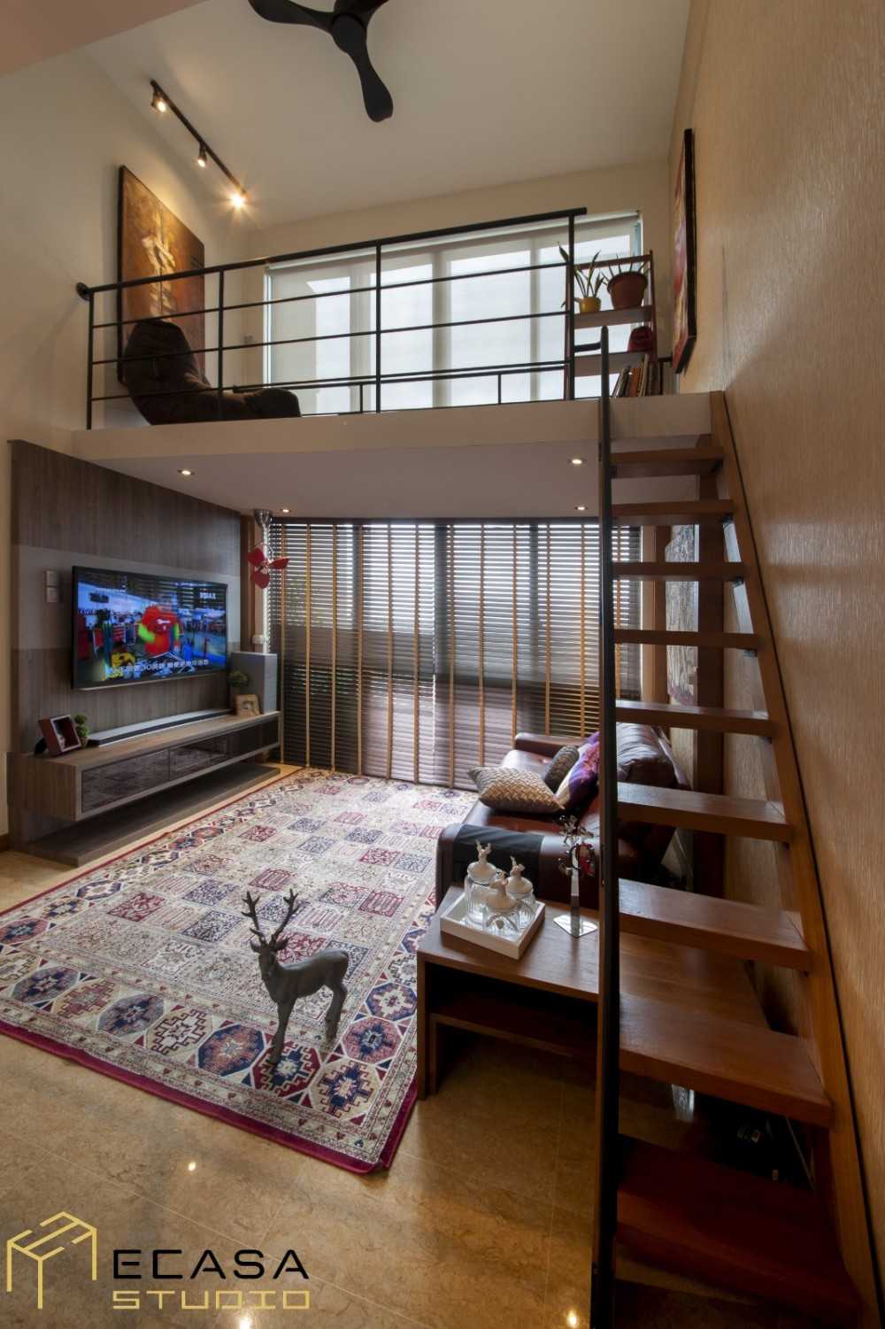 Industrial Living Room with Sofa and TV