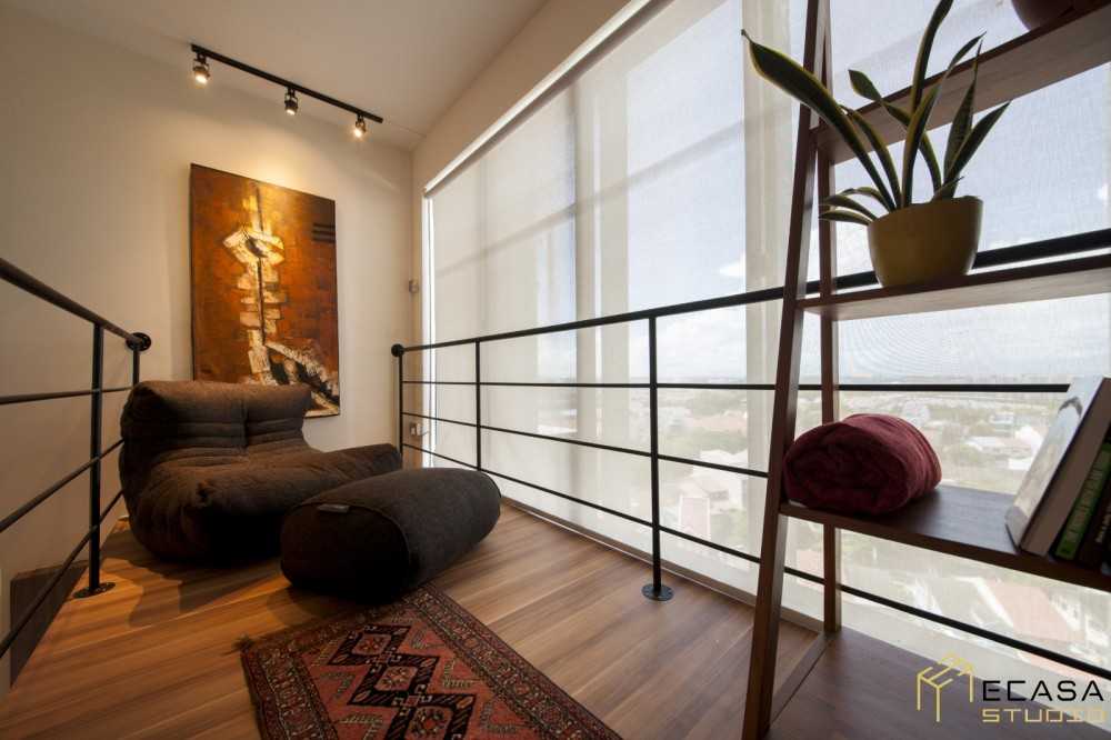 Industrial Mezzanine with Loft and Bedside Table