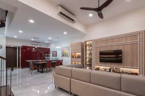 Contemporary Living Room with TV Console and Sofa