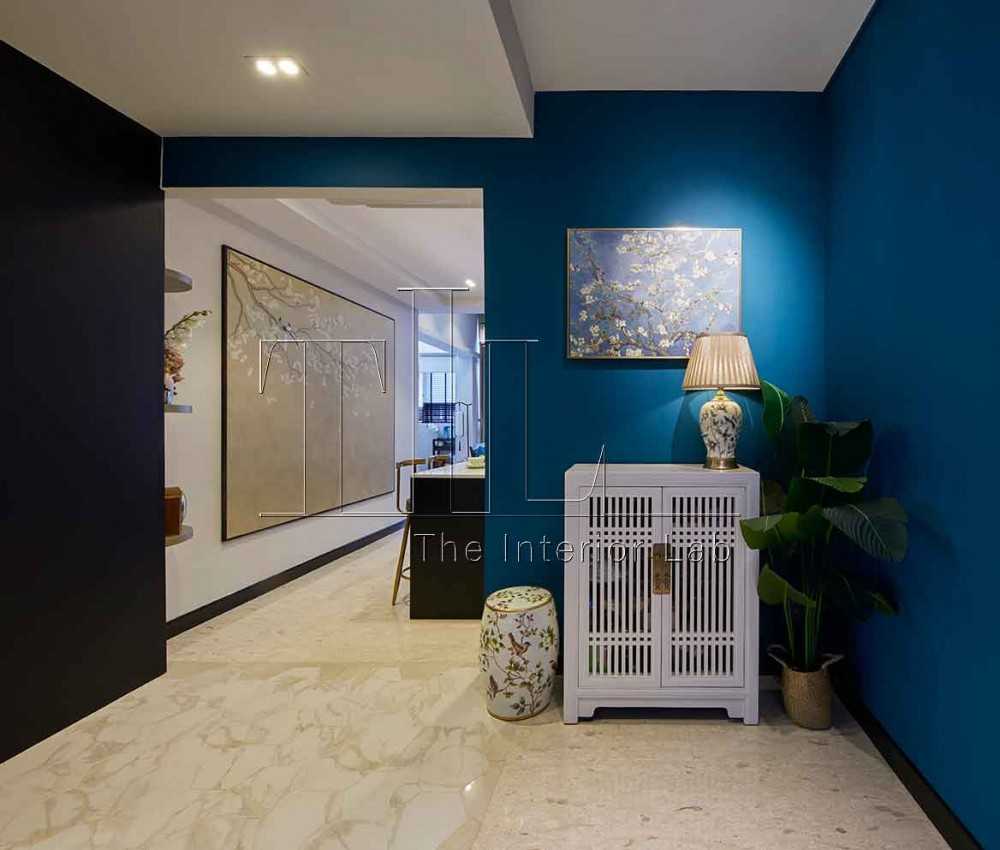 Asian Foyer with Feature Wall and Artwork
