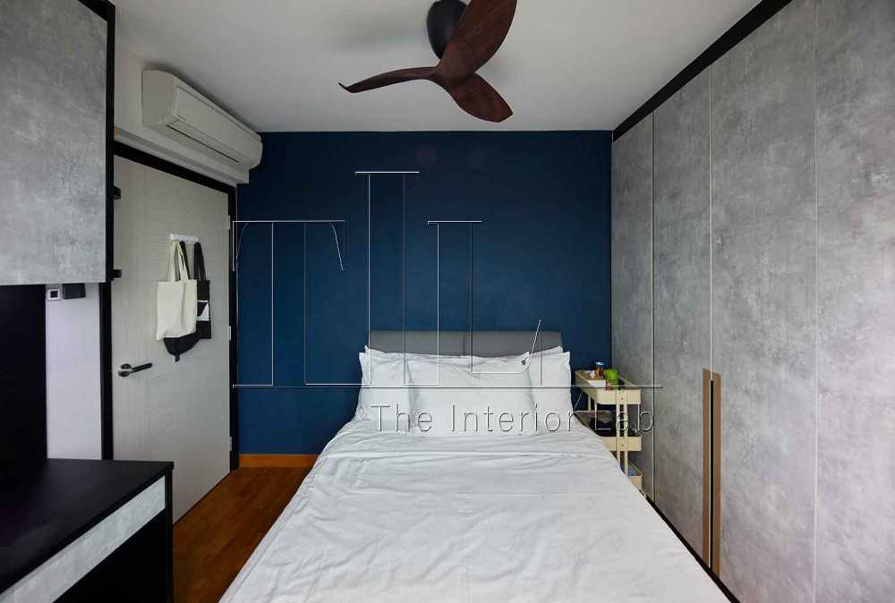 Asian Bedroom with Feature Wall and Ceiling Fan