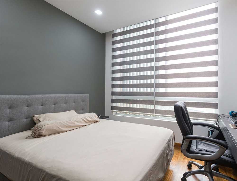 Modern Bedroom with Children's Beds and Bed