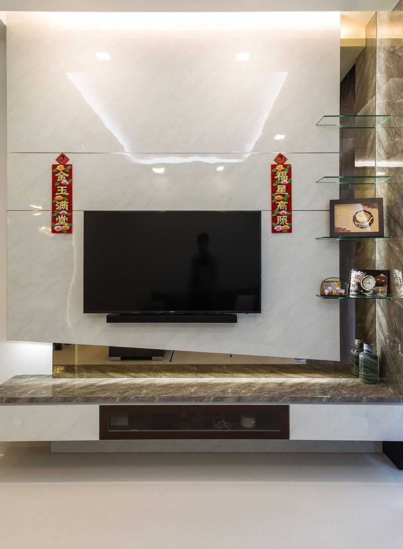 Modern Living Room with Feature Wall and Cove Lighting