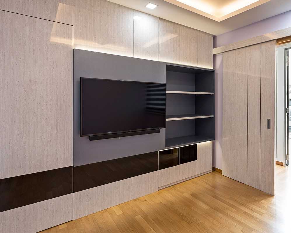 Modern Home Theatre with TV Console and TV