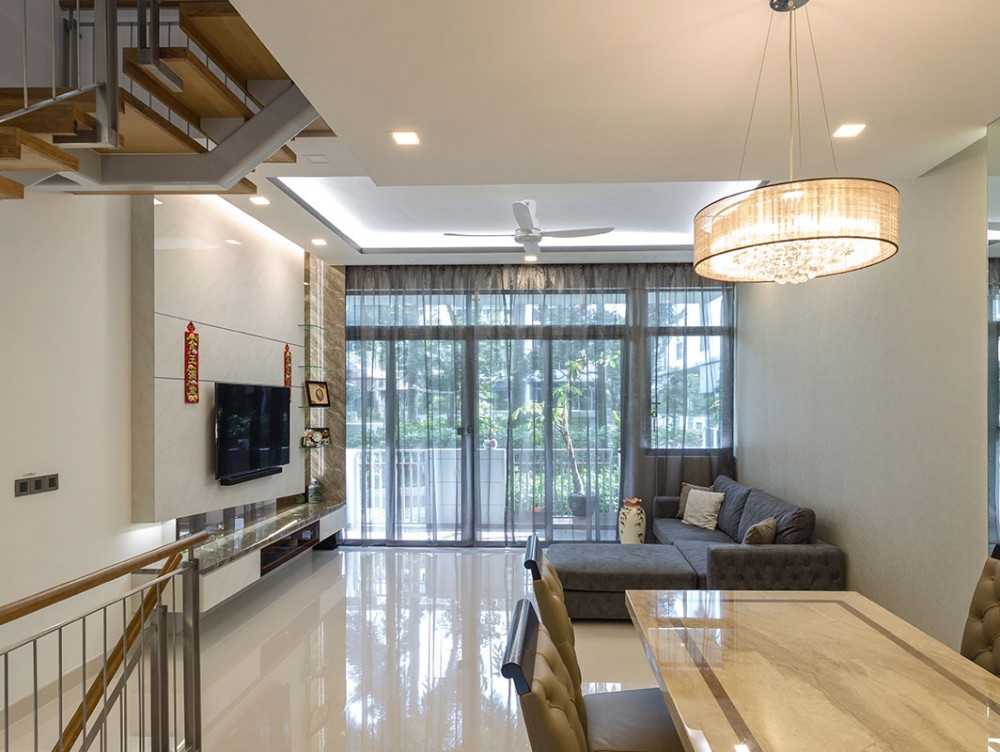 Modern Living Room with TV Console and Feature Wall
