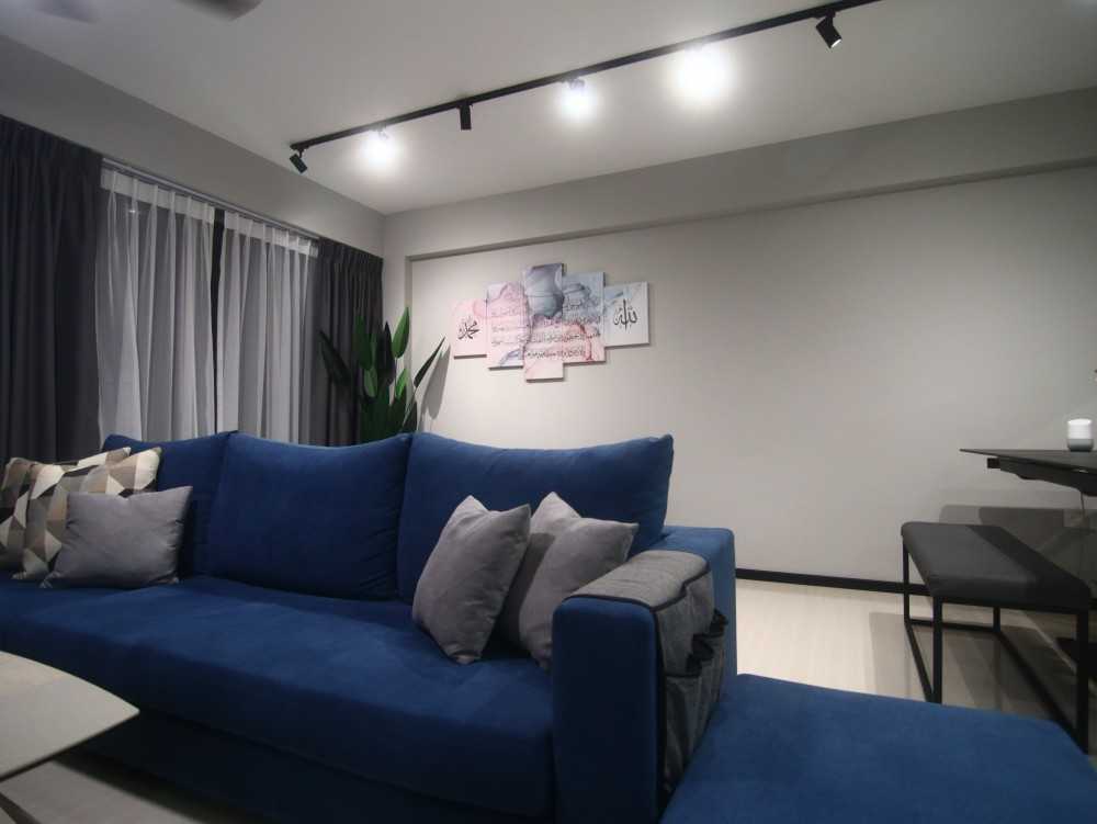 Contemporary Living Room with Feature Wall and Sofa