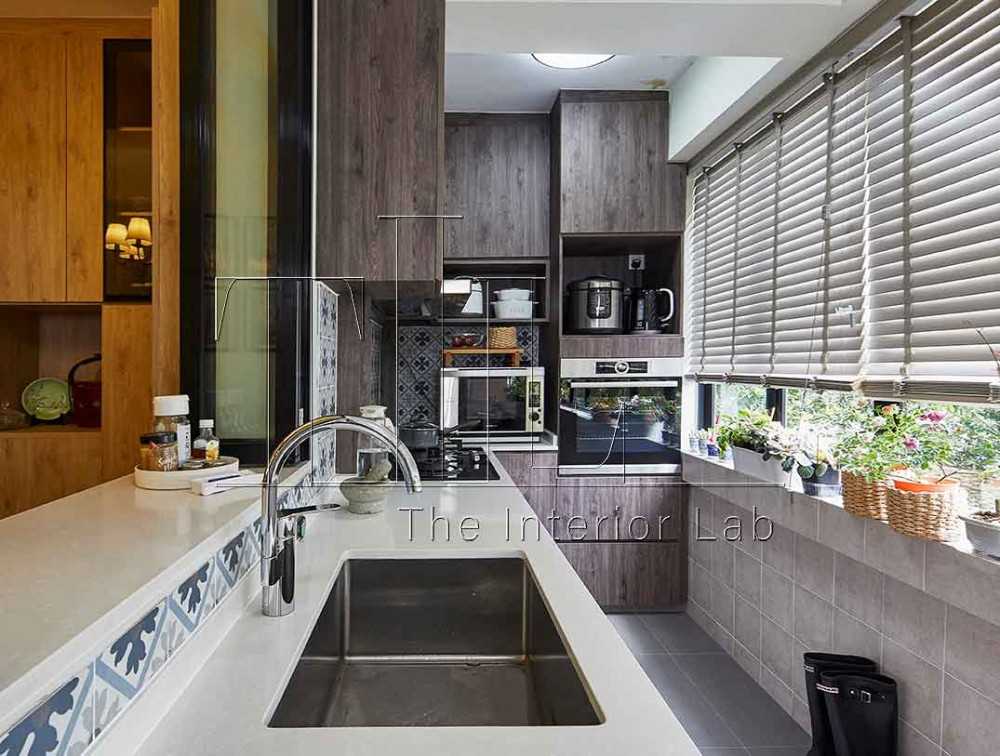 Asian Kitchen with Countertop and Kitchen Window