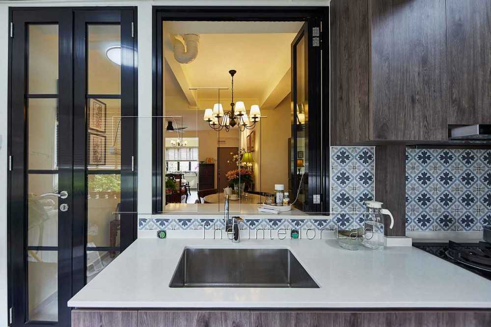 Asian Kitchen with Countertop and Kitchen Window