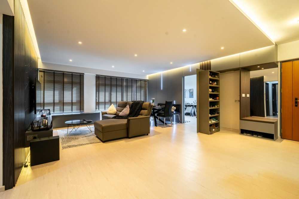 Modern Living Room with Settee and Vinyl Flooring