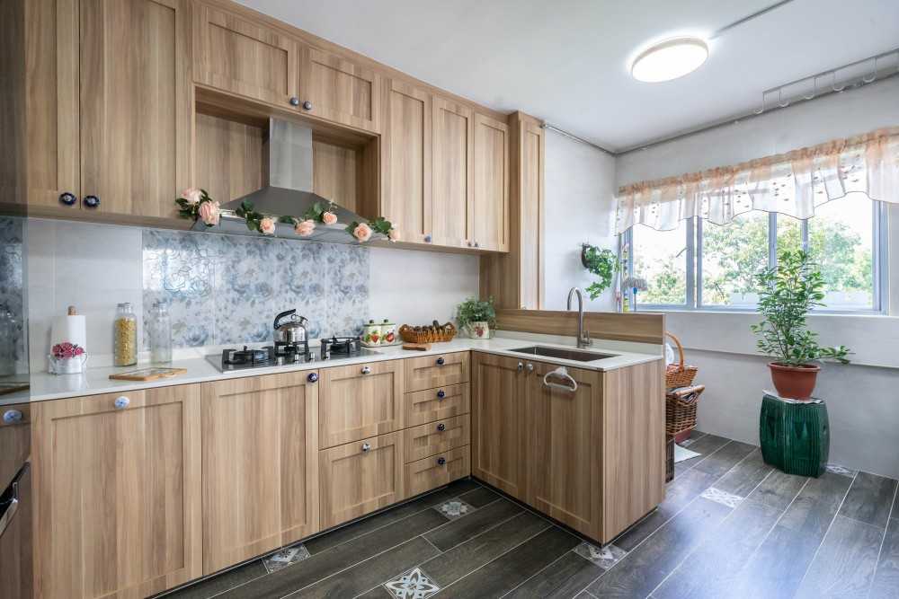 Vintage Kitchen with Countertop and Kitchen Window