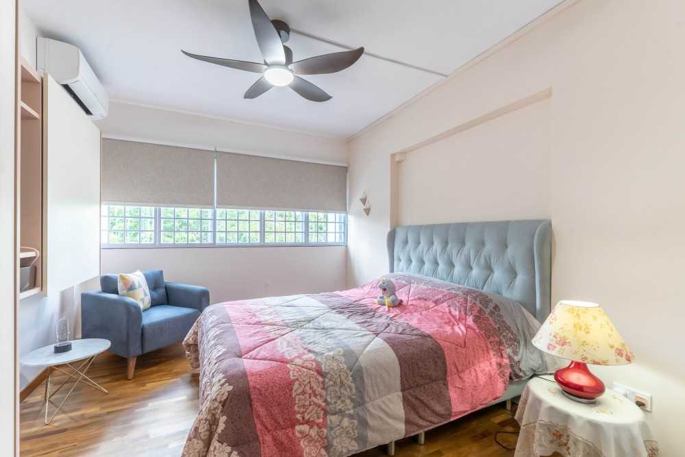 Vintage Bedroom with Vinyl Flooring and Wardrobe