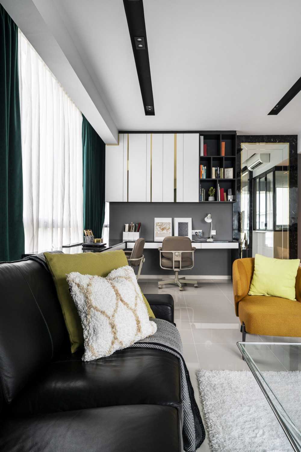 Modern Study with Bookshelf and Desk