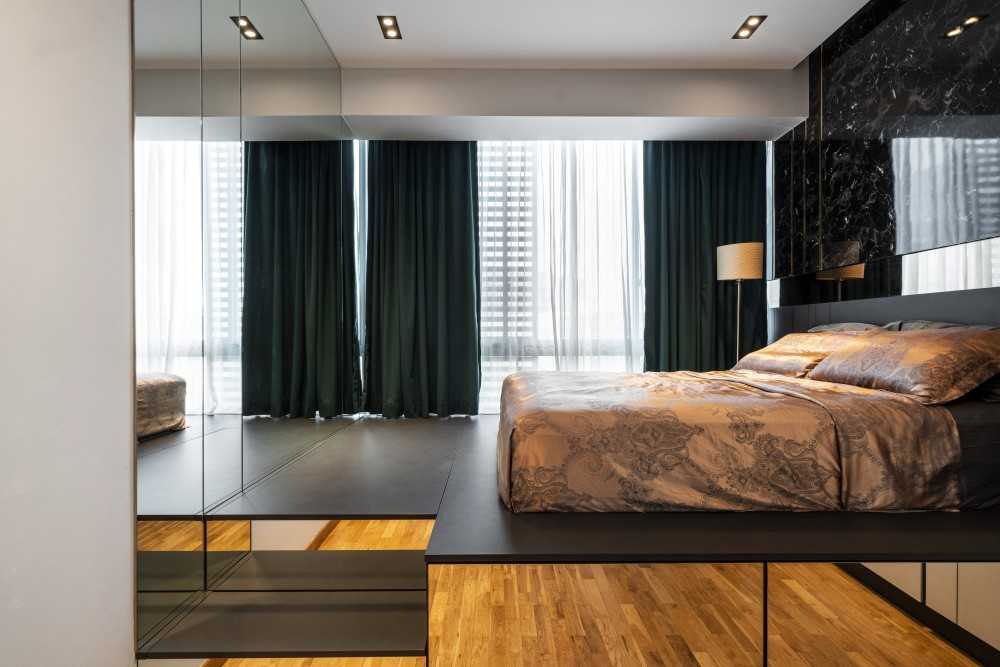 Modern Bedroom with Ceiling Light and Wardrobe