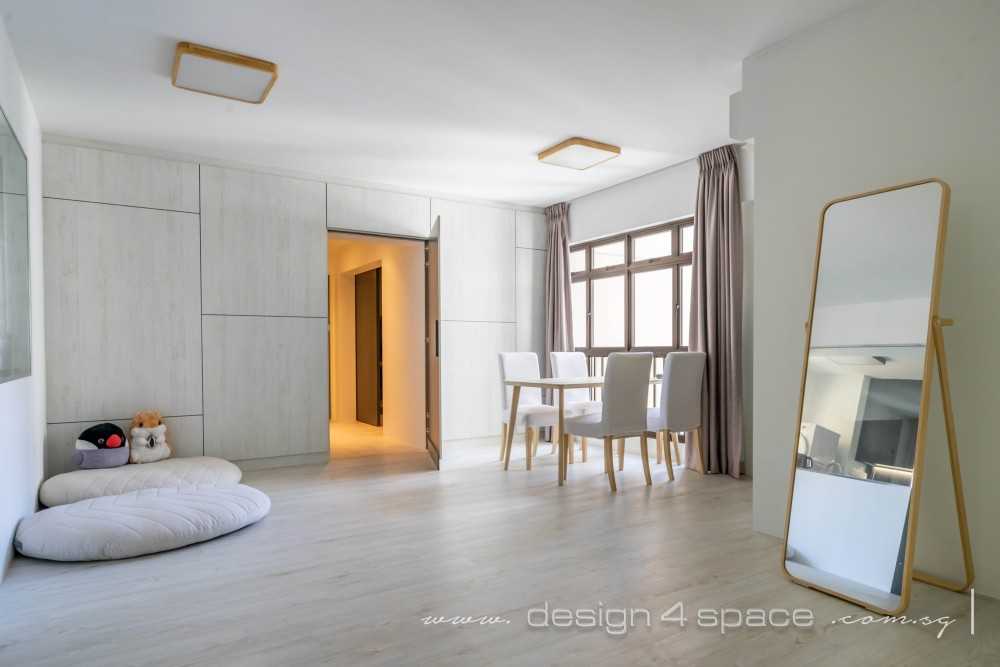 Minimalist Dining Room with Ceiling Light and Dining Table