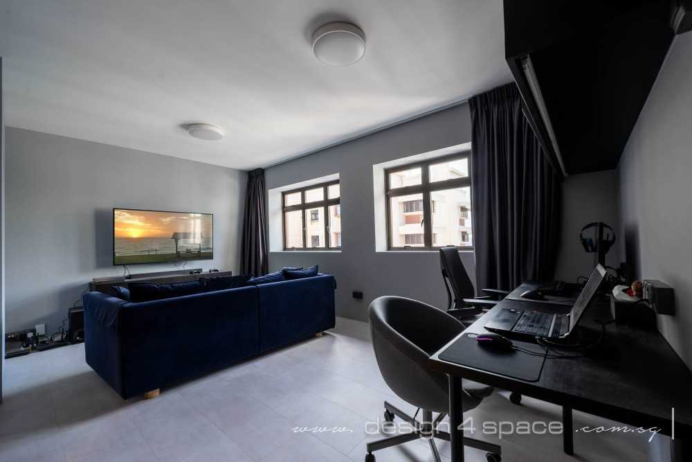 Minimalist Living Room with TV Console and Sofa