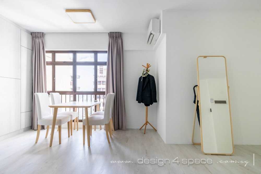 Minimalist Dining Room with Drop Ceiling and Downlights