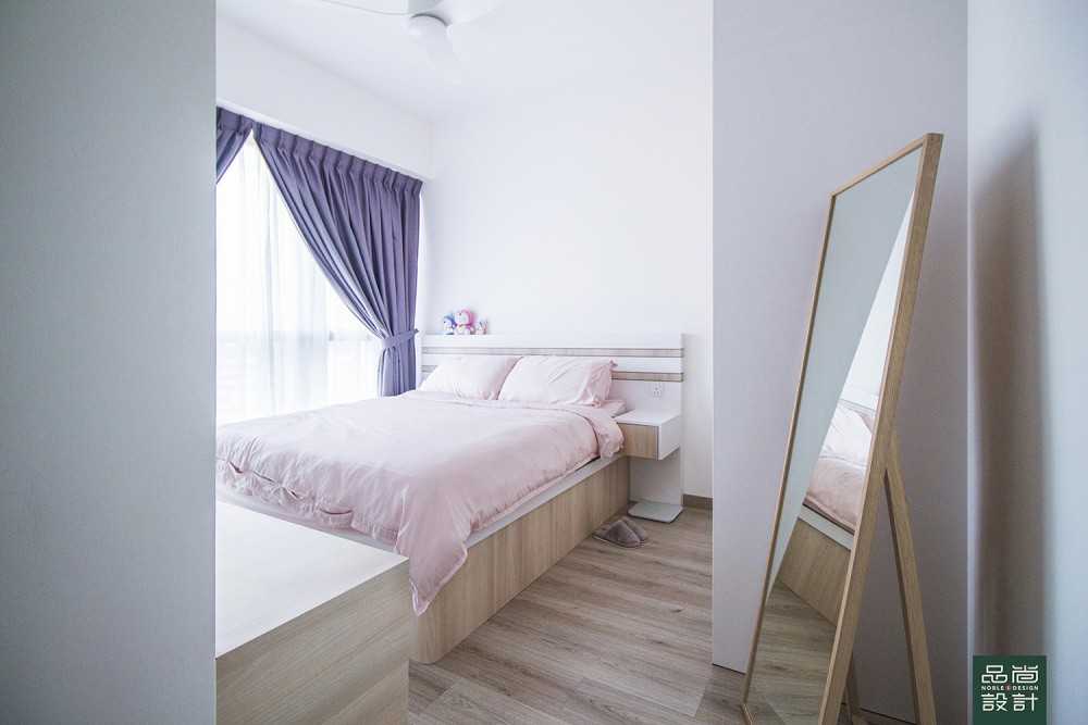 Modern Bedroom with Vinyl Flooring and TV Console