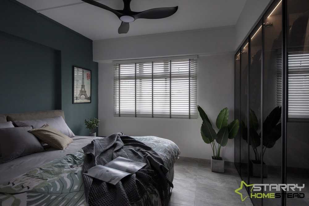 Modern Bedroom with Wardrobe and Flooring