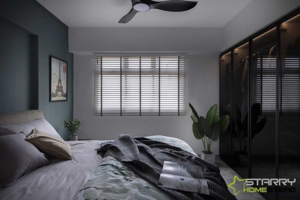 Modern Bedroom with Bed and Lighting