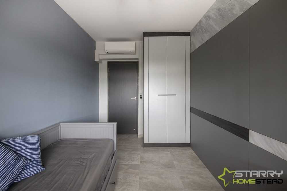 Modern Bedroom with Wardrobe and Single Bed