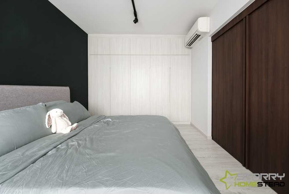 Modern Bedroom with Wardrobe and Bed