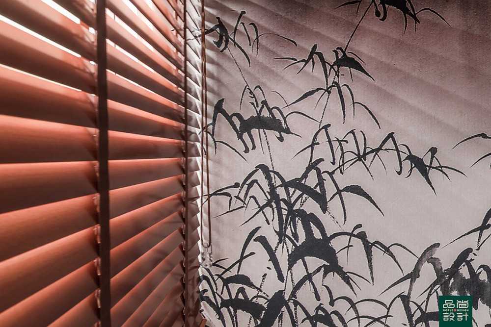 Modern Studio with Wallpaper and Blinds