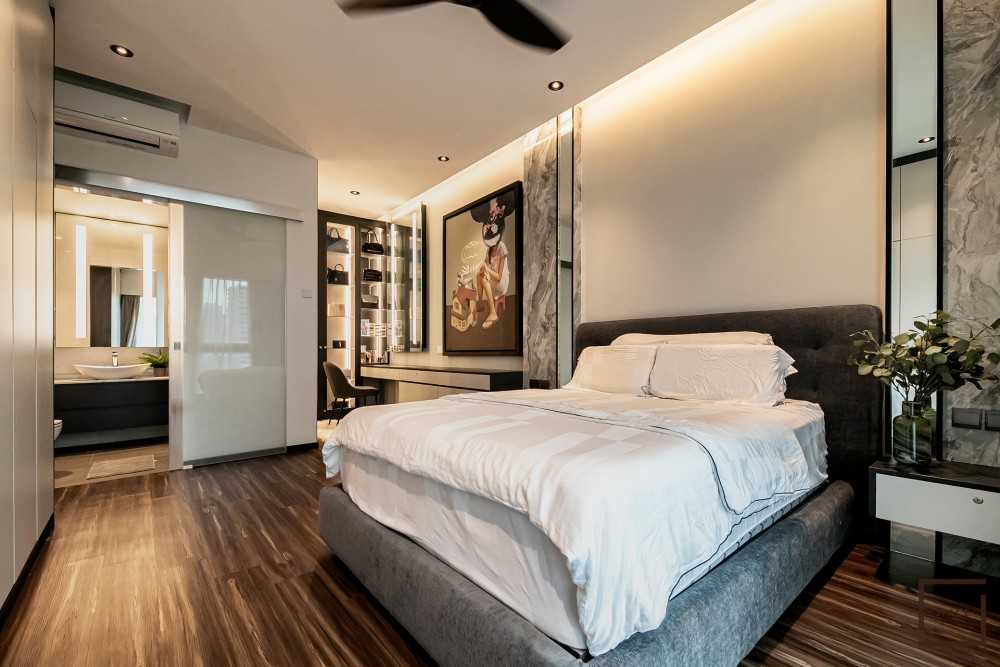Contemporary Bedroom with Ceiling Light and Wardrobe