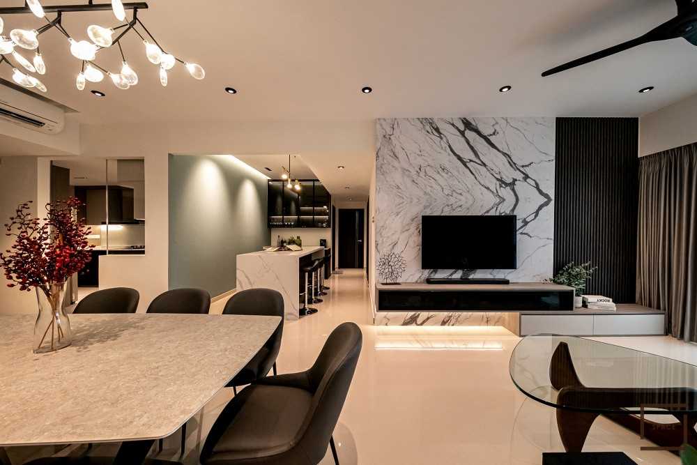 Contemporary Living Room with TV Console and Sofa