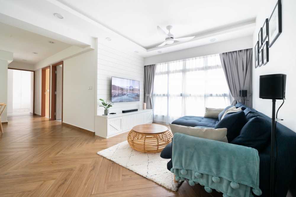 Modern Living Room with Vinyl Flooring and Wood Flooring