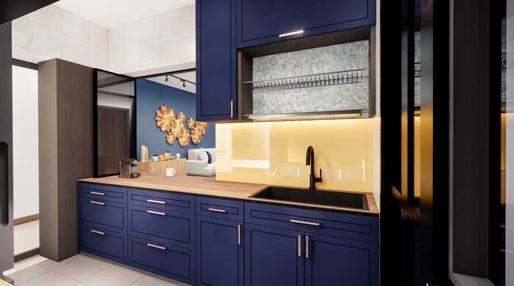 Scandinavian Kitchen with Kitchen Window and Kitchen Island