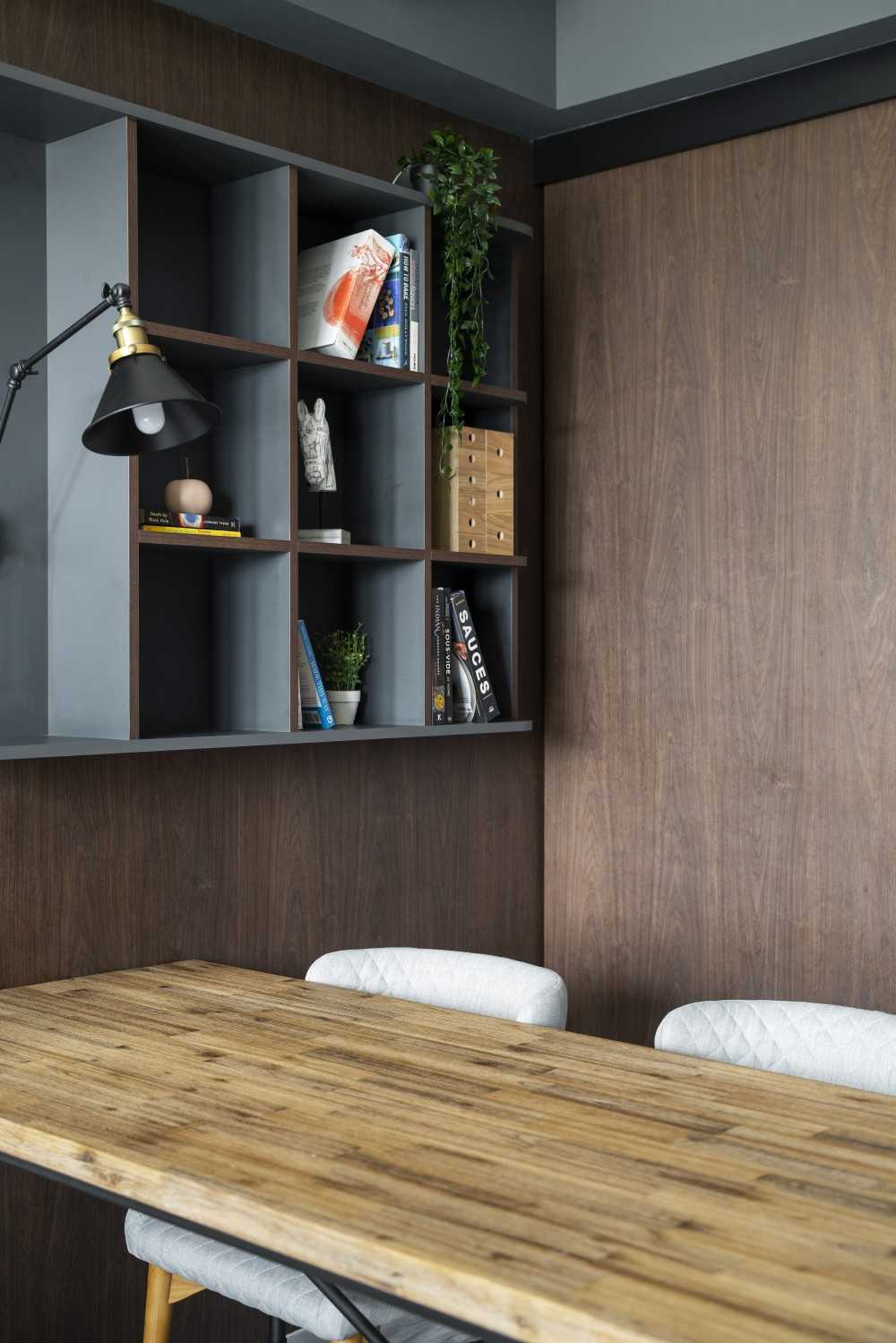 Modern Study with Bookshelf and Desk