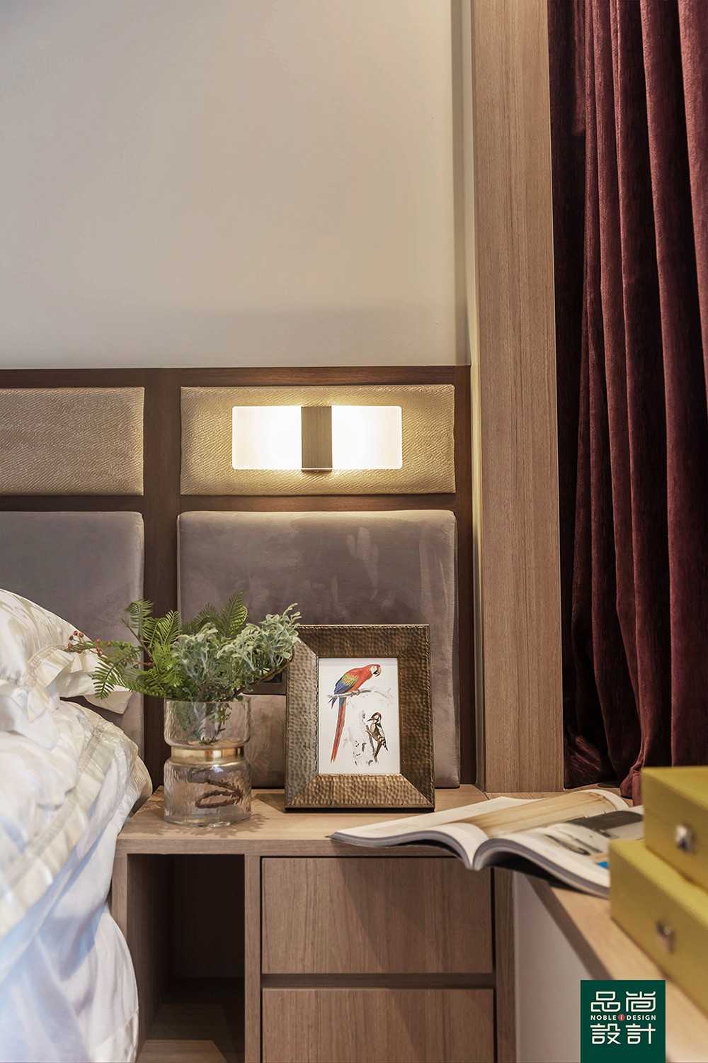 Asian Bedroom with Bay Window and Built-in Bed