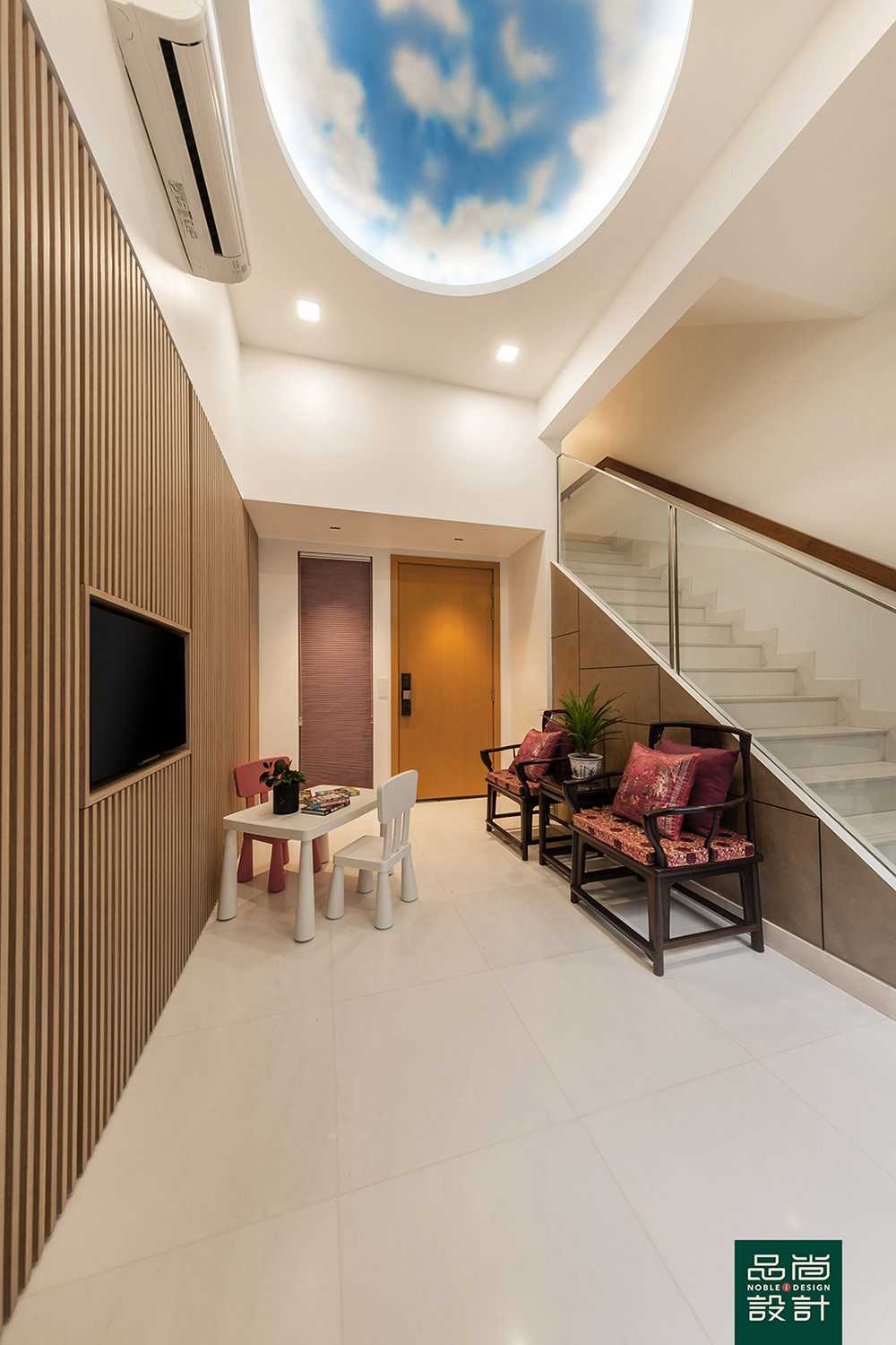Asian Basement with Cove Lighting and Drop Ceiling