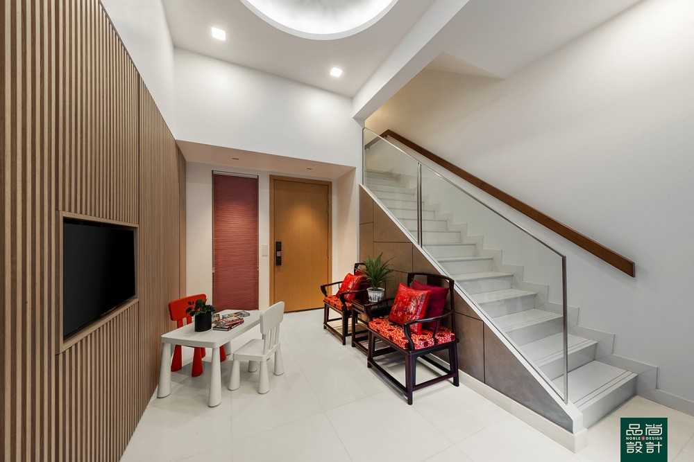 Asian Basement with Cove Lighting and Drop Ceiling
