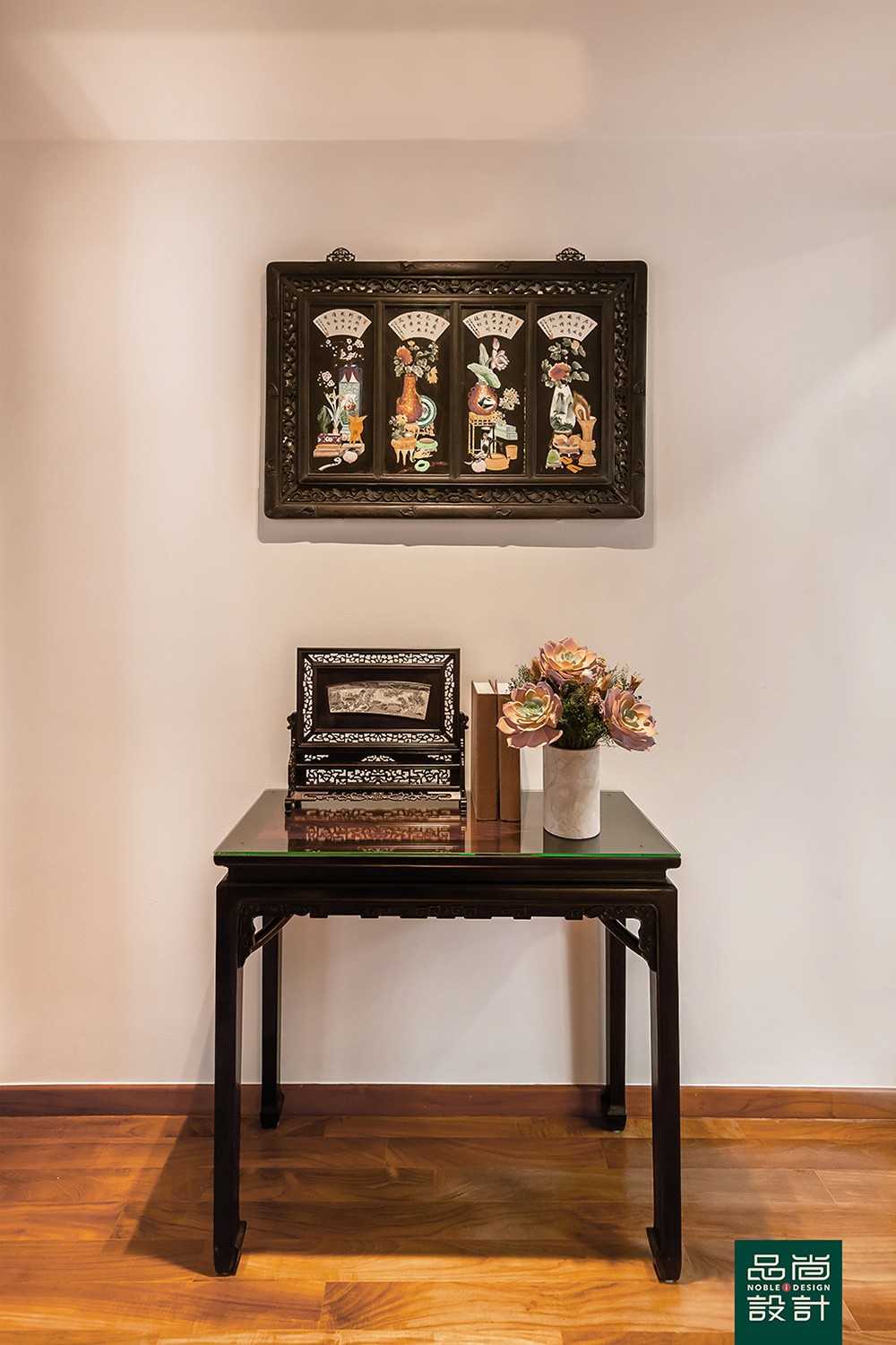Asian Hallway with Artwork and Paintings
