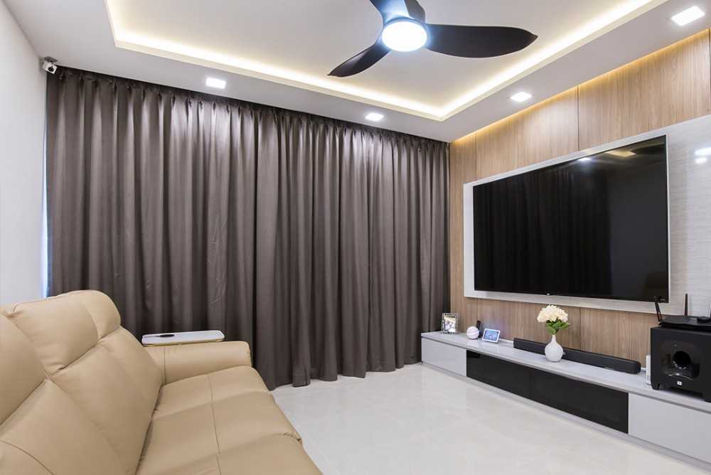 Modern Living Room with TV Console and Feature Wall
