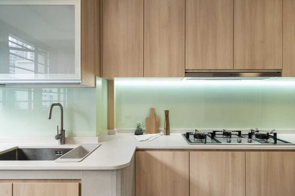 Scandinavian Kitchen with Kitchen Backsplash and Kitchen Accessories