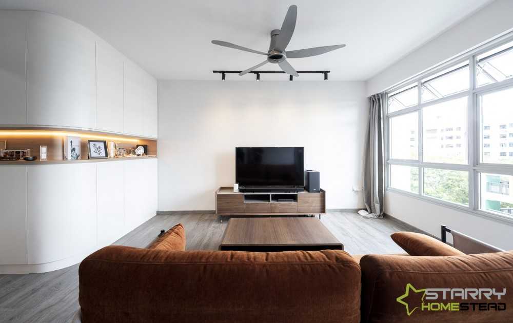 Scandinavian Living Room with TV and Display Cabinets