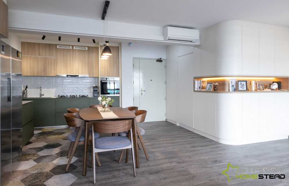 Scandinavian Dining Room with Dining Table and Dining Chairs