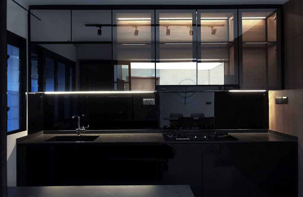 Industrial Kitchen with Countertop and Kitchen Window
